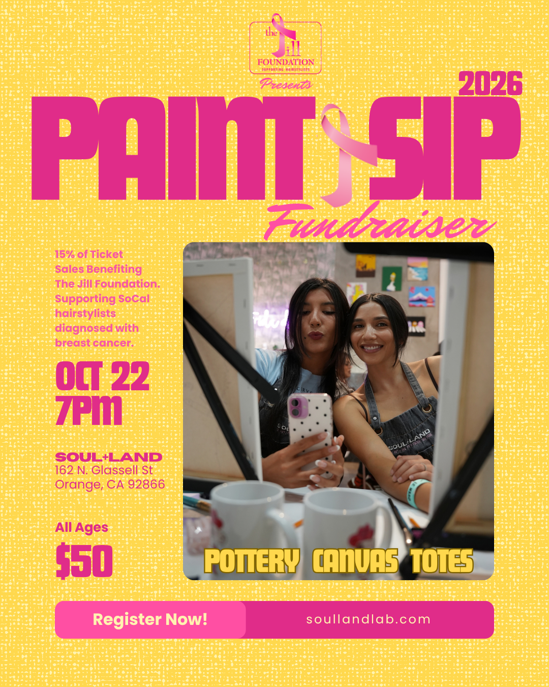 Paint & Sip Fundraiser for The Jill Foundation | October 22