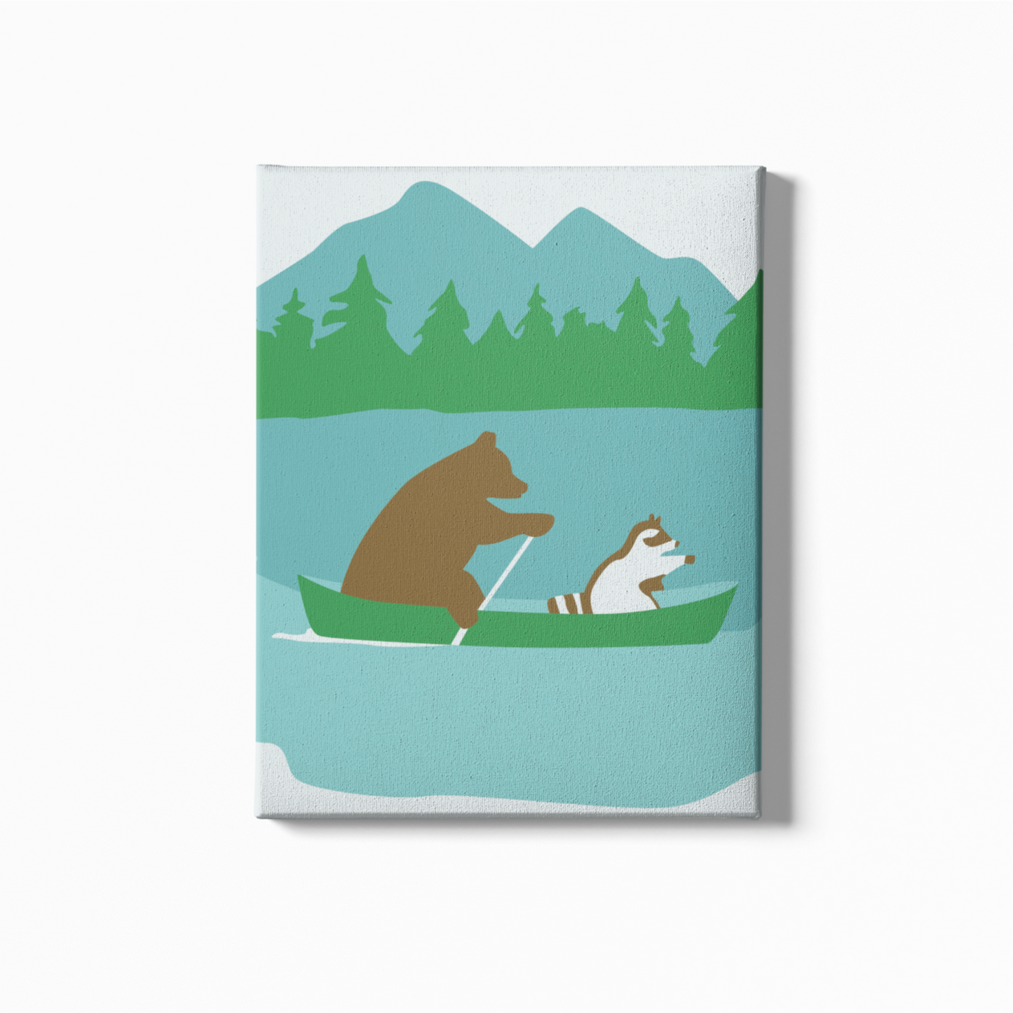 bear and raccoon on boat