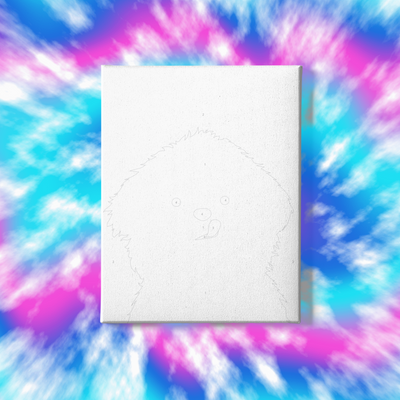 Paint-by-Number Art Kit - "Crusty White Dog"