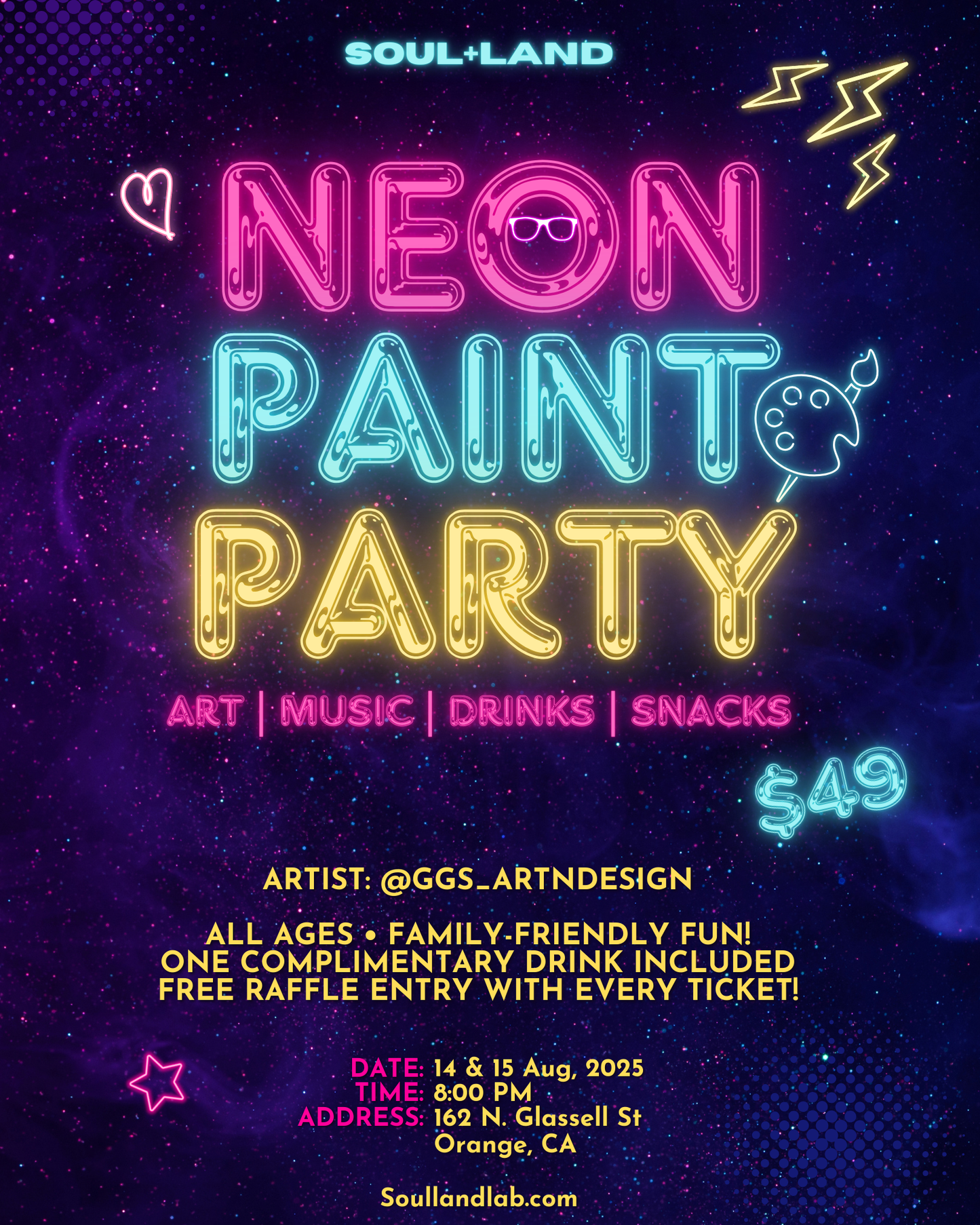 Neon Paint Party - Aug 14th & 15th