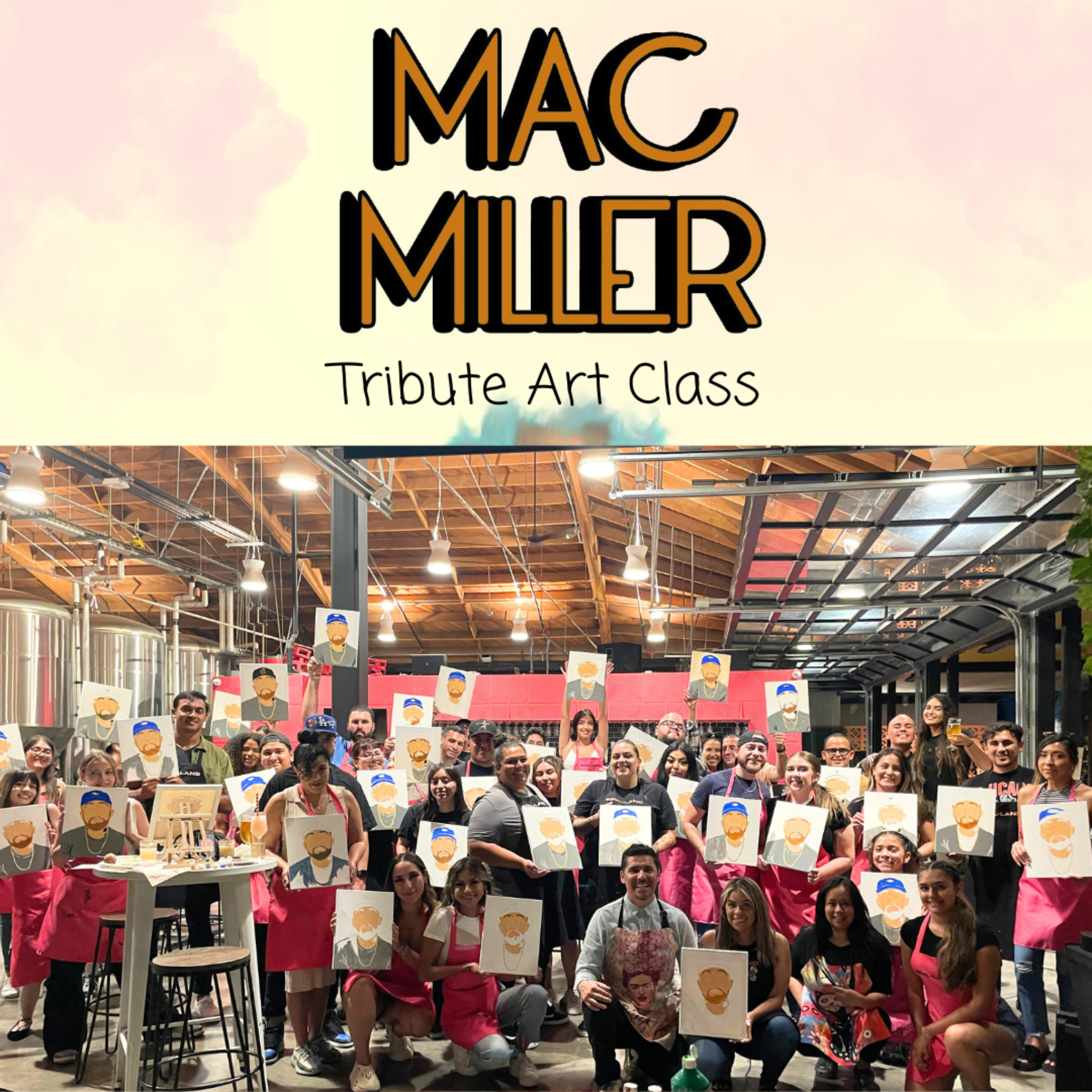 mac miller tribute artwork shop in villians brewery in anaheim, CA