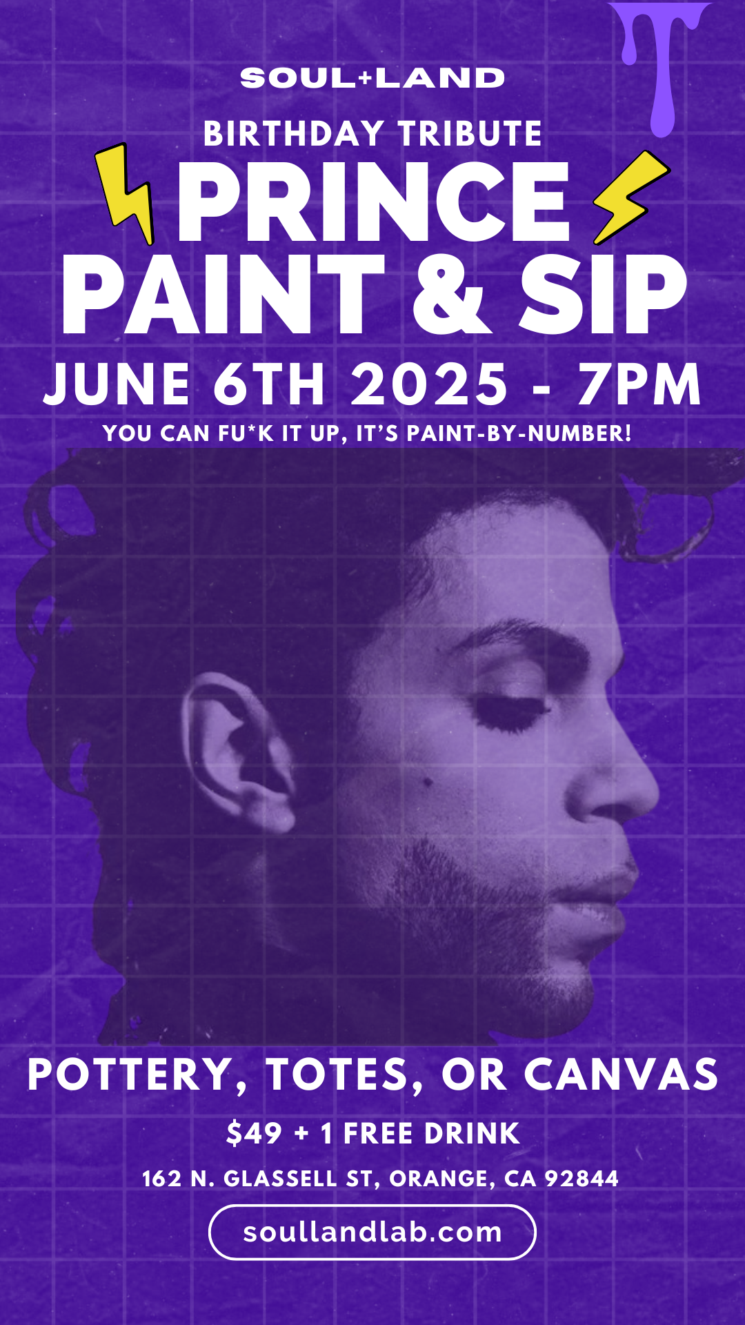 Prince Tribute Paint & Sip – June 6th