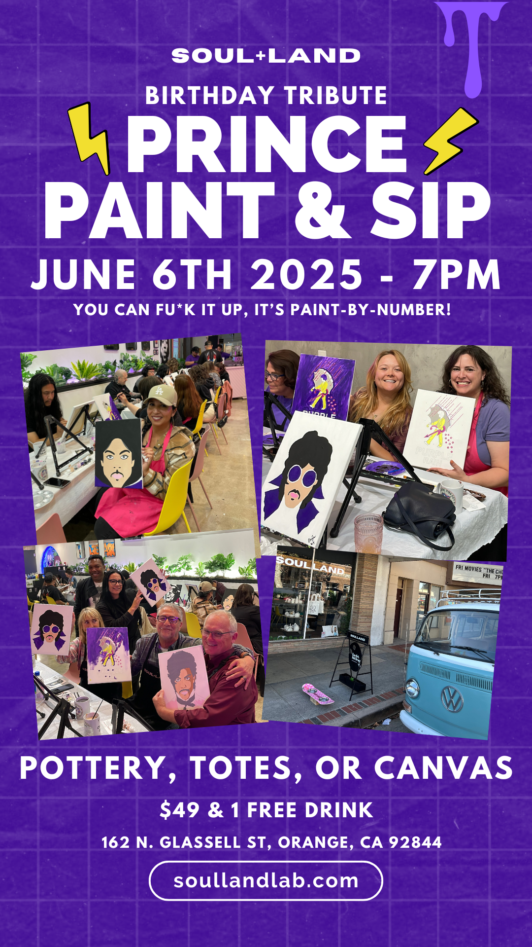 Prince Tribute Paint & Sip – June 6th