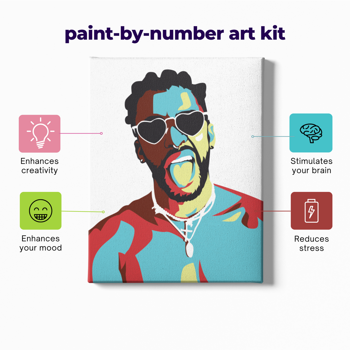 Fall Heart DIY Canvas Art Kit, Adult Beginner, Acrylic Paint Size 11x14  inch