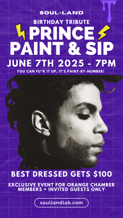 Prince Tribute Paint & Sip – Orange Chamber Private Event June 7th