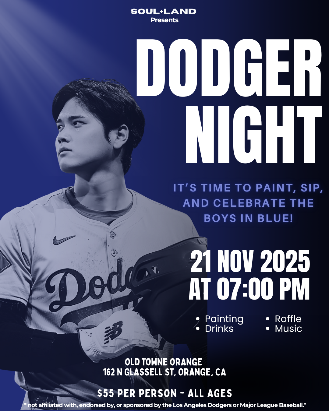 Dodger Blue Paint & Sip Night | November 21