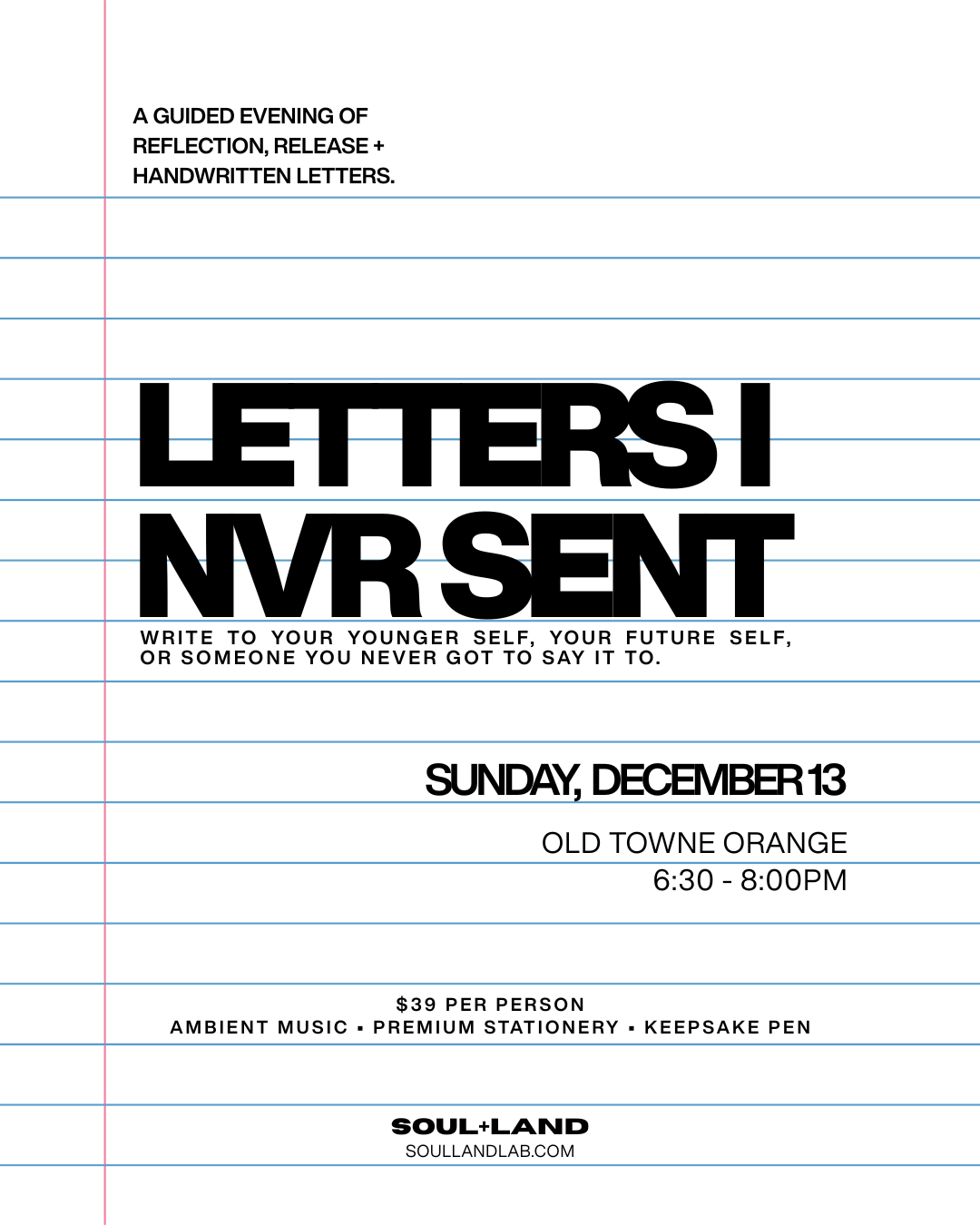 Letters I Never Sent | Guided Reflection Night