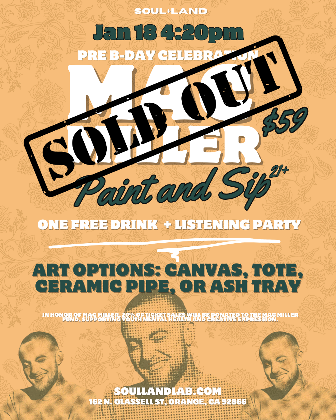 Mac Miller Bday Tribute Paint and Sip 1.18.26