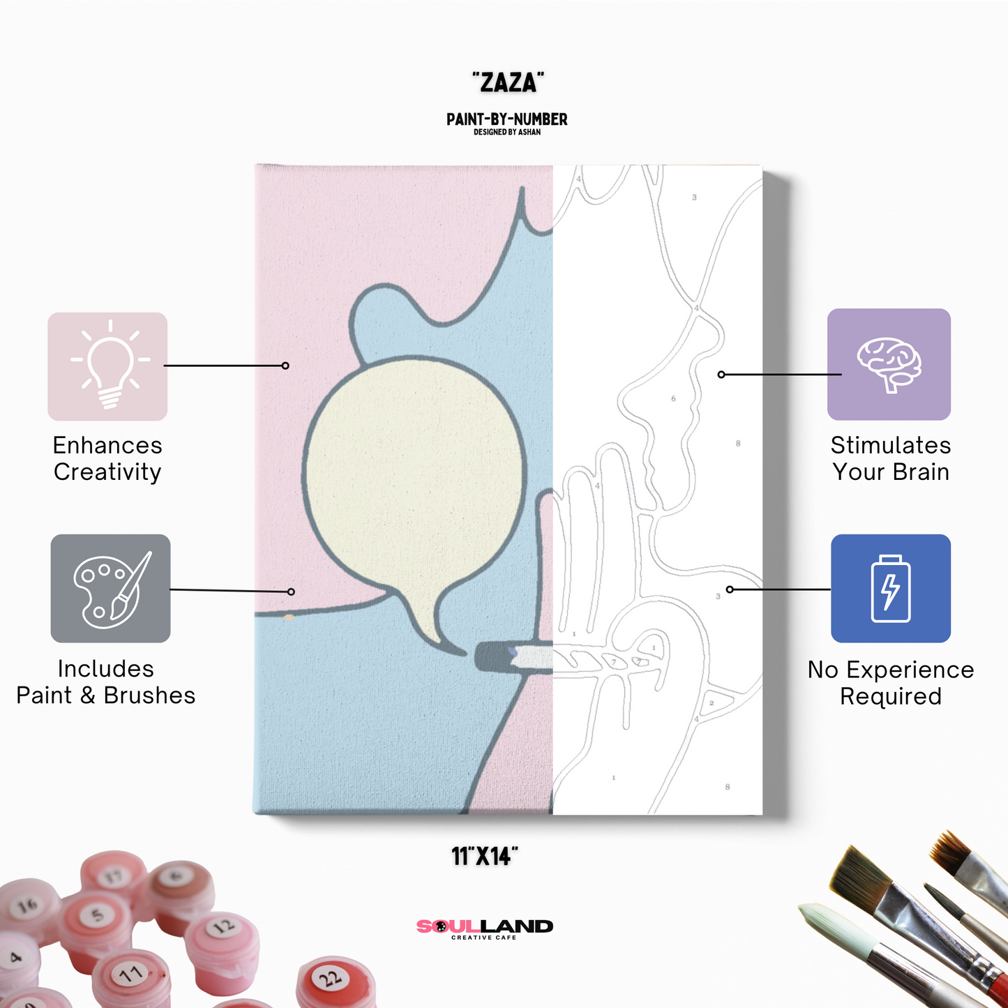 Paint-by-Number Art Kit - Zaza