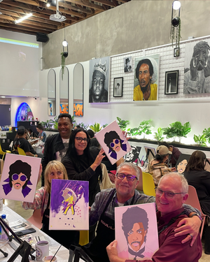 group of people at the paint night in orange, ca