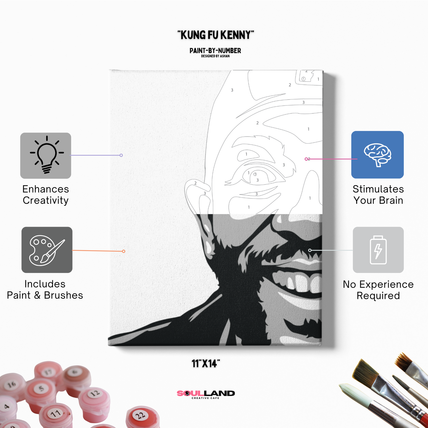 Paint-by-Number Art Kit - Kung Fu Kenny