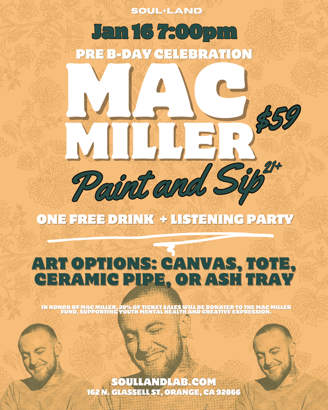 Mac Miller Bday Tribute Paint and Sip 1.16.26