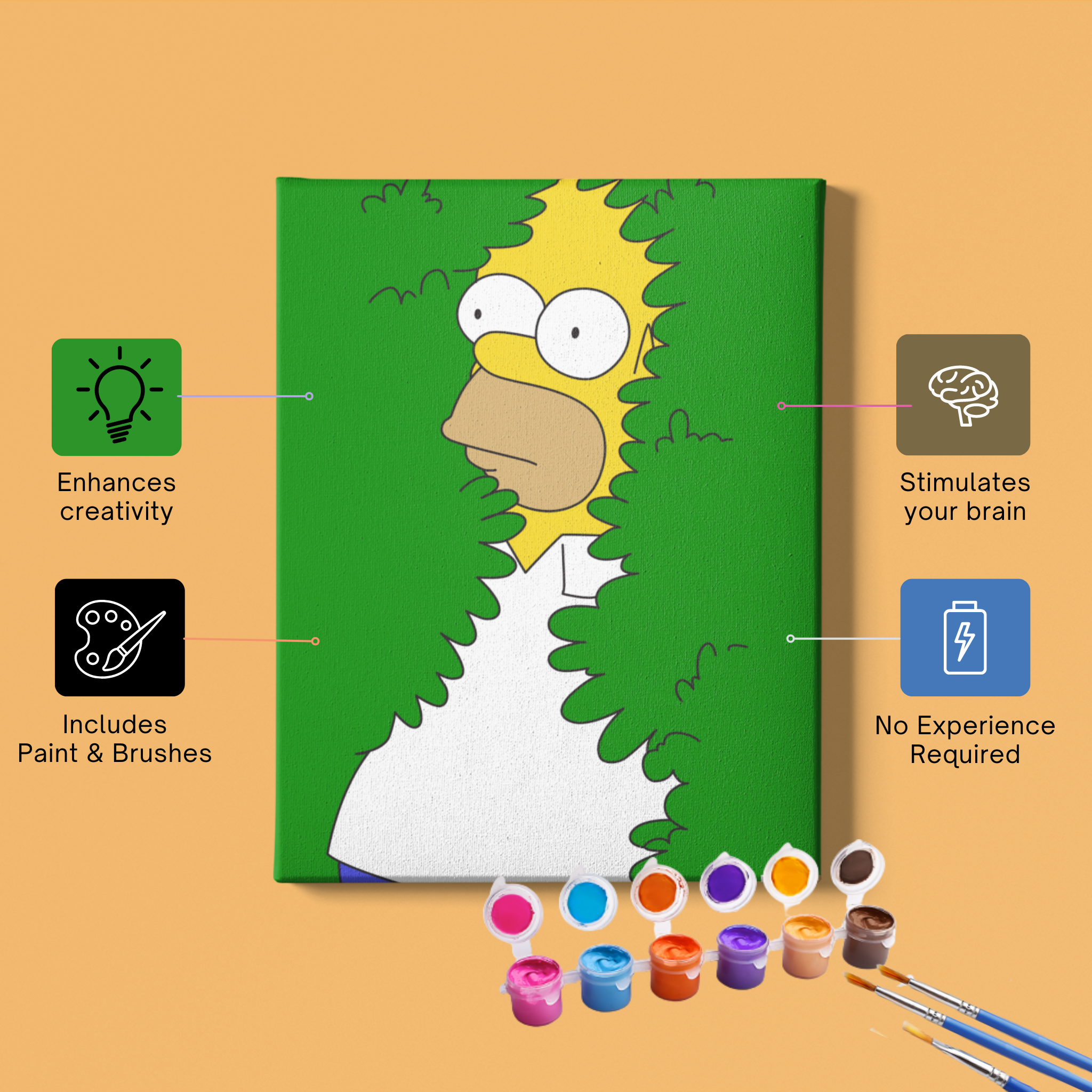 Homor Simpson Lab Homer Simpson Paint-by-Number Art Kit: SOU+LAND lab – Soulland Lab